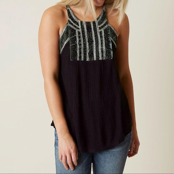 📦 SALE | NWOT Lucky Brand Beaded High Neck Top - Picture 3 of 4